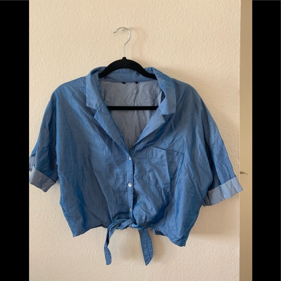 ❌SOLD❌button up with tie - Picture 1 of 4